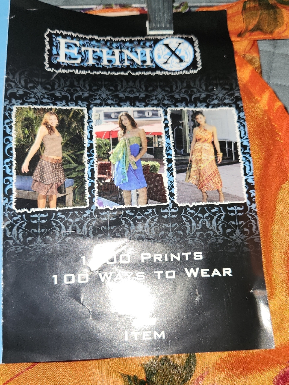 2 Convertable Skirt Dresses. Orange Printedand Purple Print Women's Skirt